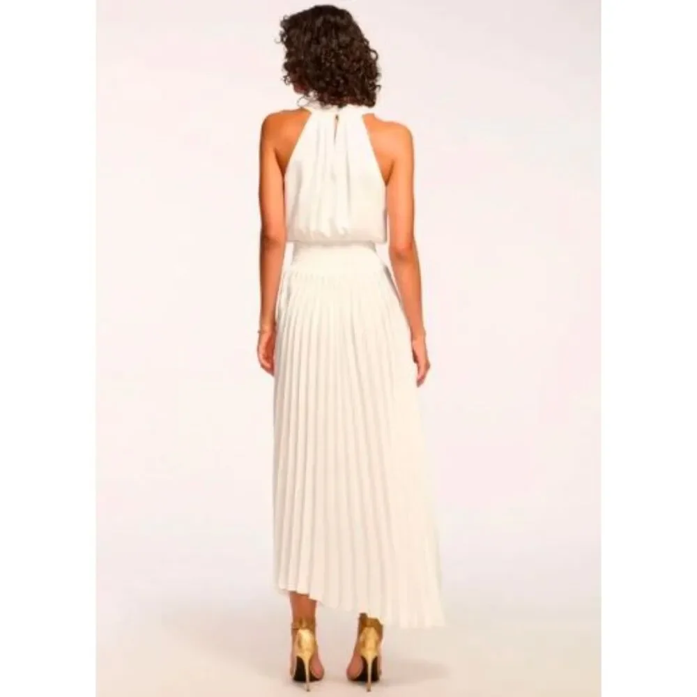 Ramy Brook Women's Arina Sleeveless Pleated Maxi Dress White Sz 0  4 NWT 645 - Picture 2 of 4